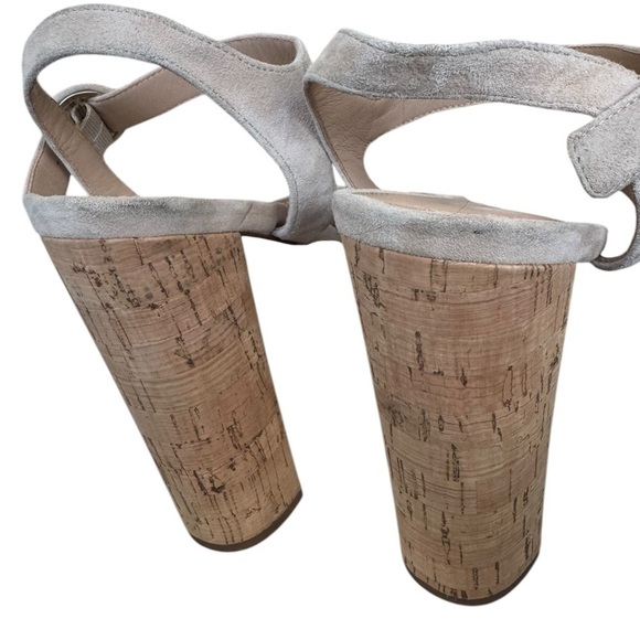 Veronica Beard Lucille Cork Suede Platform Sandals - Picture 7 of 9